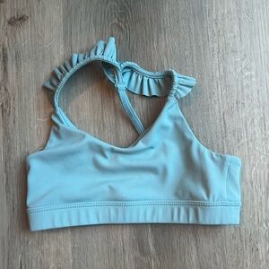 Tiger Friday Light Blue Ruffled Top